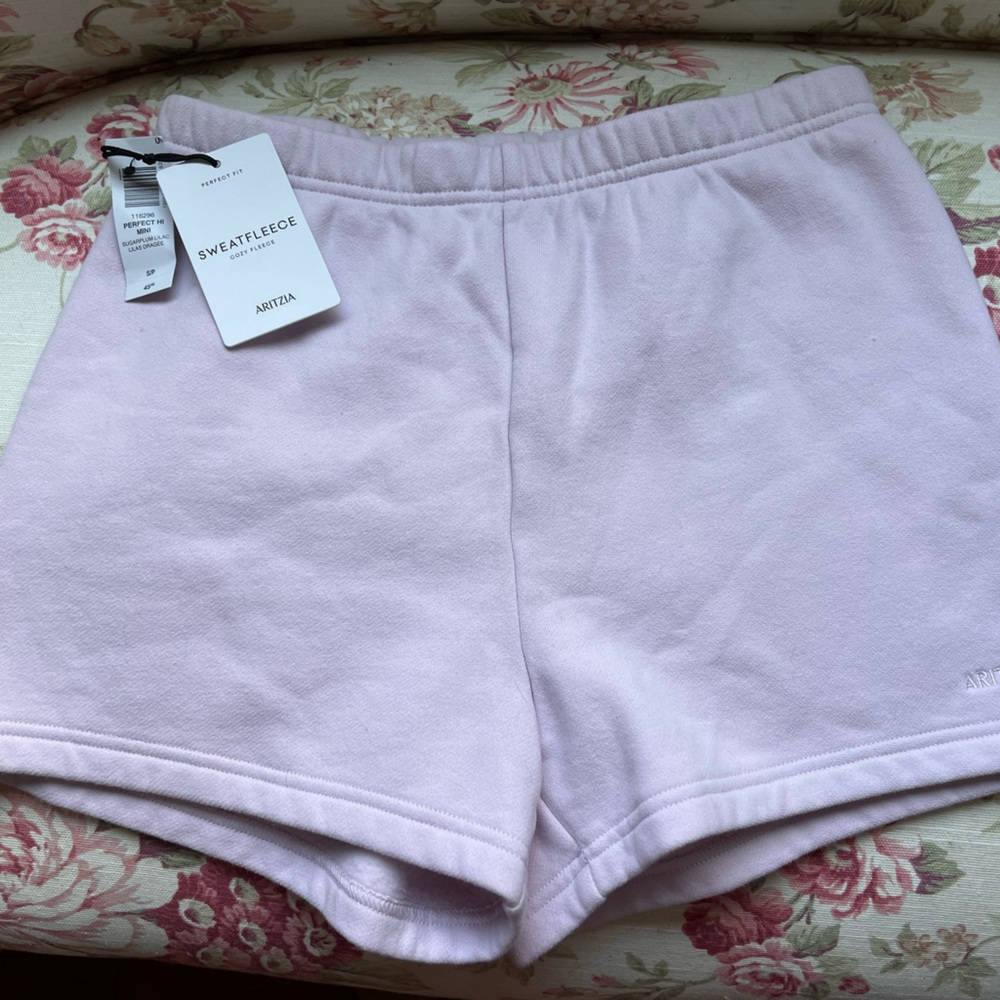BNWT Aritzia 💜 sugar plum lilac Sweatfleece Shorts/Small